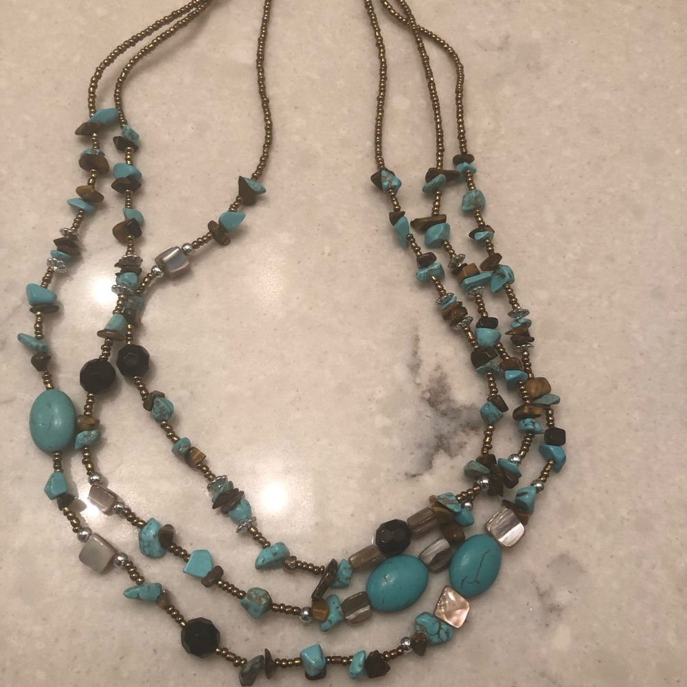 3-strand turquoise necklace